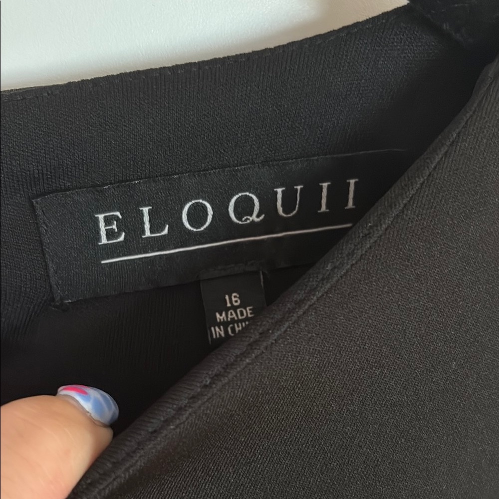Eloquii Scuba NWT Black Ruffle Dress Size 16 - Picture 2 of 5